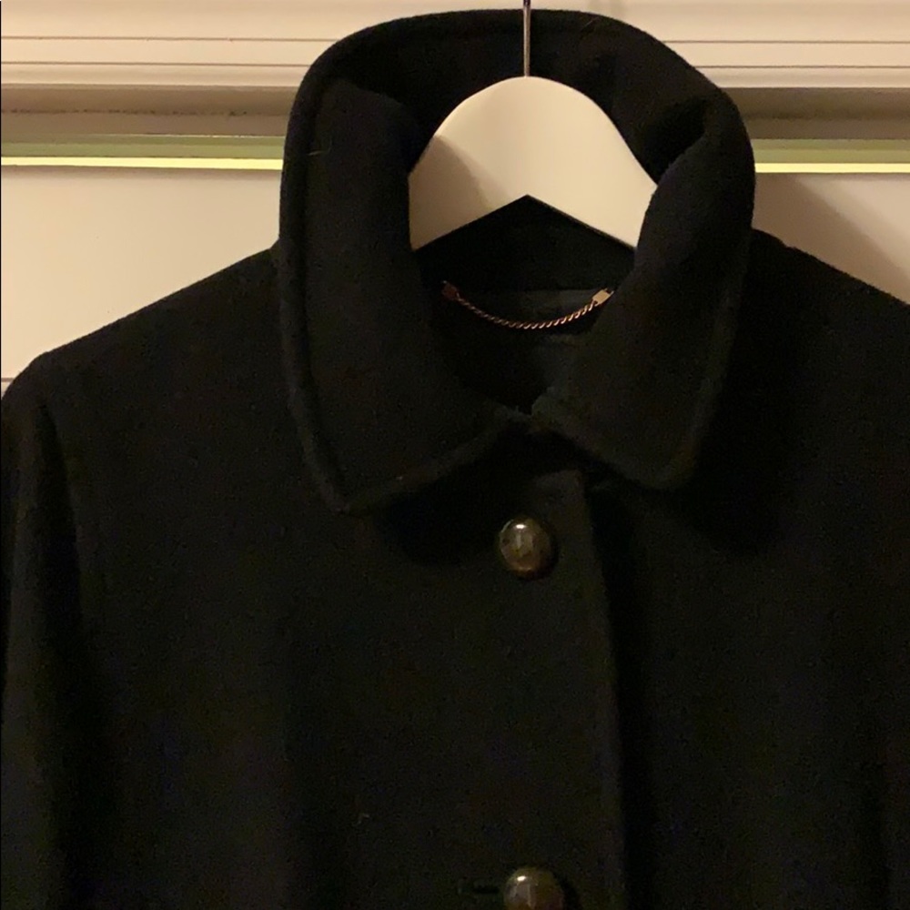 Black Wool Coat - image 2
